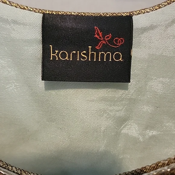 Light Green Tank with embellished gold trim - Picture 2 of 9